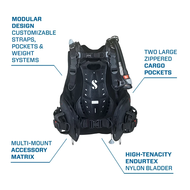 Hydros X BCD w/Air2, Men, Black, L - SCUBAPRO Hydros X BCD w/Air2, Men, Black, L - SCUBAPRO