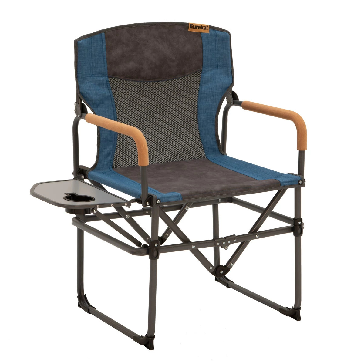 Black Portal Outdoor Portable Folding Camping Directors Chair with Side Table 