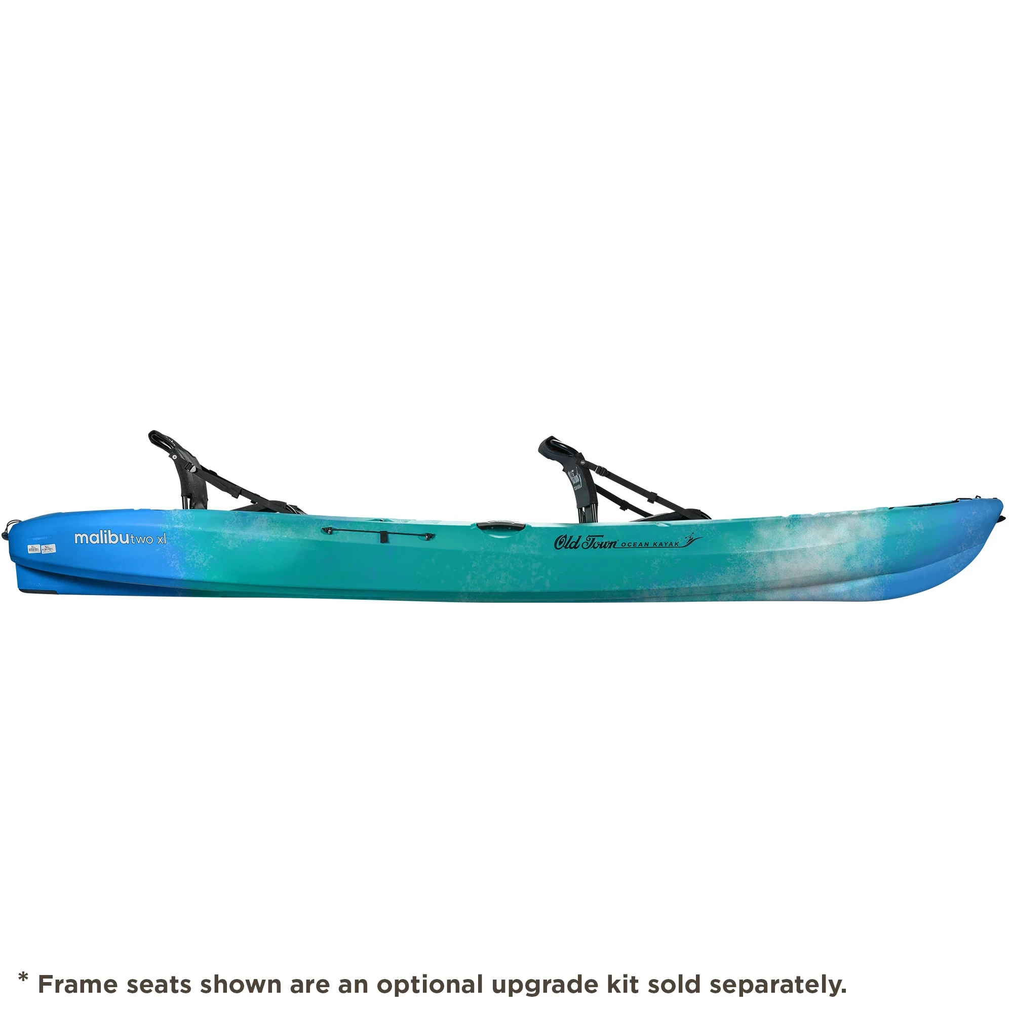 Ocean Kayak Malibu Two XL - Seaglass - Side View with frame seat upgrade