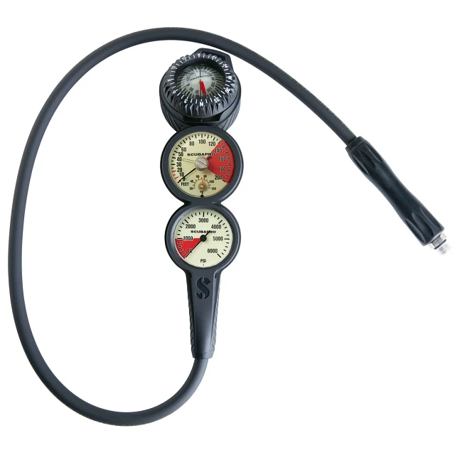 3-Gauge In-line Dive Console w/ FS-2 Compass, Pgpsi Dgft