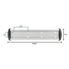 18-inch aluminum mounting track overhead view with measurements