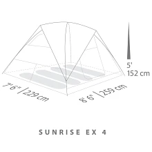 Sunrise EX 4 tent spec diagram