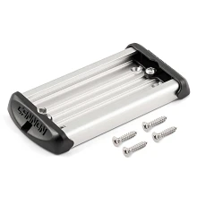 6-inch aluminum mounting track with six Phillips head screws for mounting