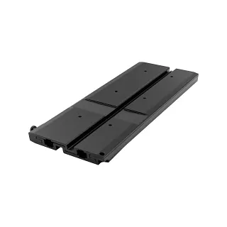Minn Kota Quick Release Bracket / MKA-61: A black mounting track, two parallel rectangular sections, each with three visible mounting holes and a recessed channel along the bottom edge.