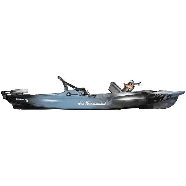 Side view of the Old Town Sportsman BigWater PDL 132 fishing kayak with PDL prop up