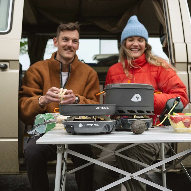 Cooking a meal on the Jetboil Genesis Basecamp System