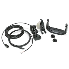 Included boat transducer, cables, suction cup mount, mounting bracket, and knobs