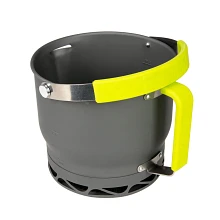 Side view of Eureka! Camp Café Boiling Kettle with handle down