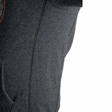 Closeup of Men's French Terry Pullover Hoodie - Bass Fish in Black Twist