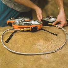 Hooking up the JetLink Hose to the Jetboil Genesis Basecamp Stove and HalfGen