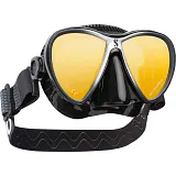 Synergy Twin Dive Mask w/Comfort Strap, Black/Silver Mirrored
