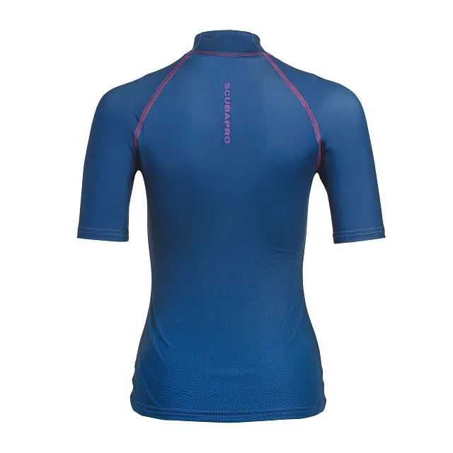 UPF 50 T-Flex Rash Guard, Short Sleeve, Women, Ocean