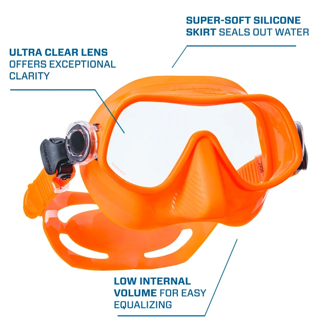 Steel Pro Dive Mask, Orange