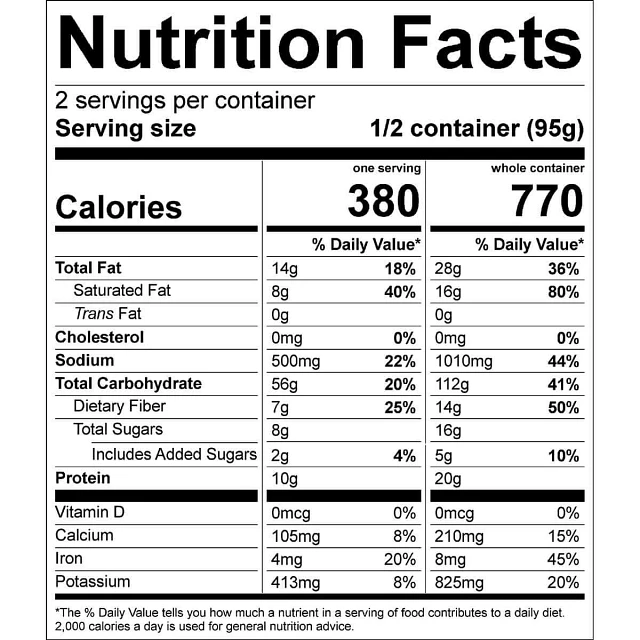 Good To-Go Thai Curry Nutritional Info