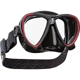Synergy Twin Dive Mask w/Comfort Strap, Black/Red