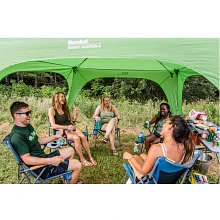 Group using the Desert Canyon 4 tent shelter pitch option