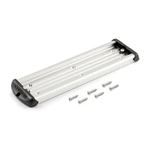 12-inch aluminum mounting track with six Phillips head screws for mounting