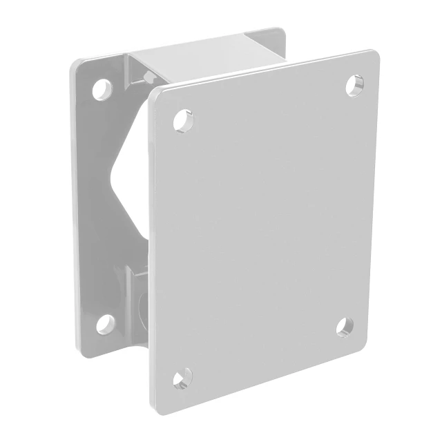 Back view of white, Raptor setback bracket