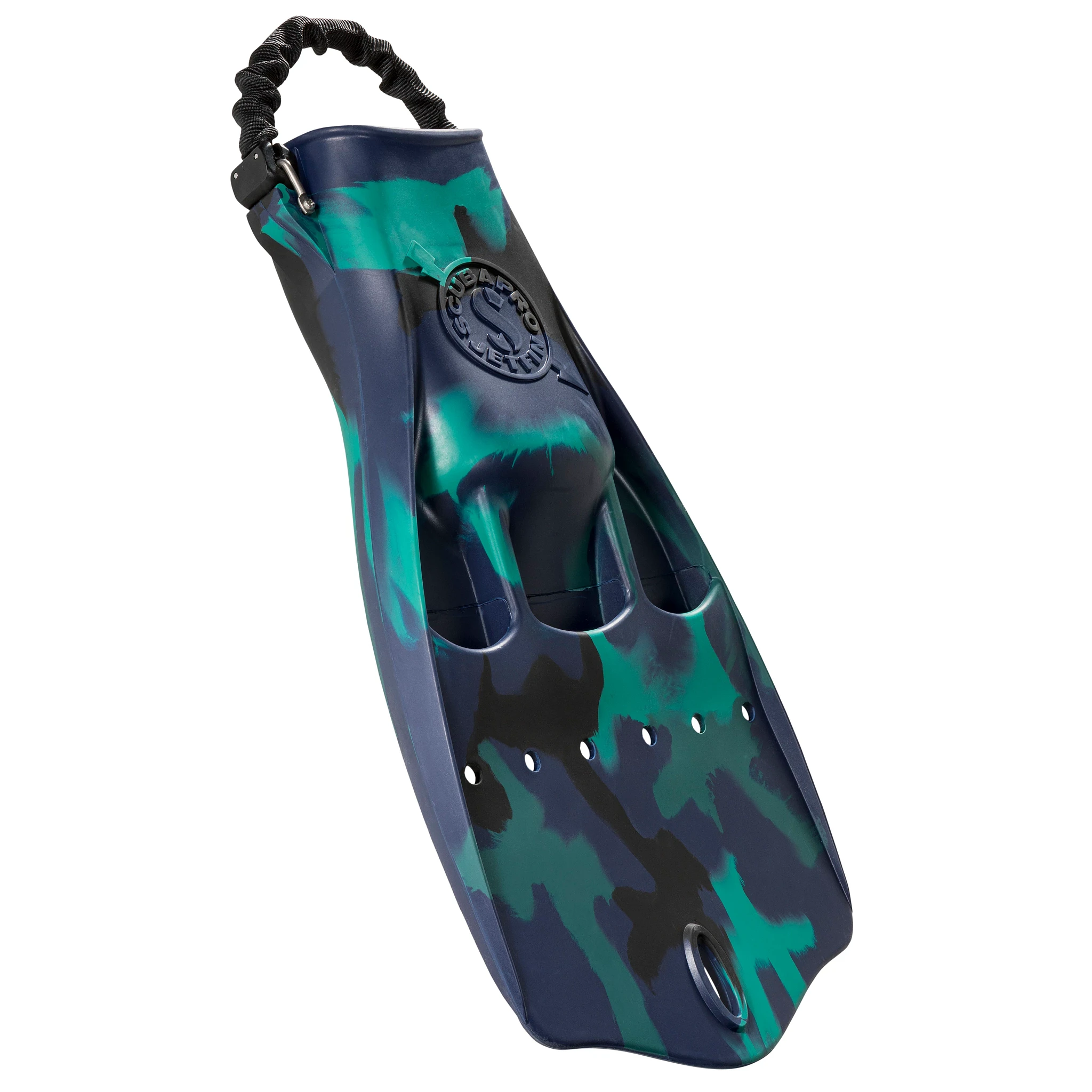 Jet Fin w/ Spring Heel Strap, Dark Blue Camo