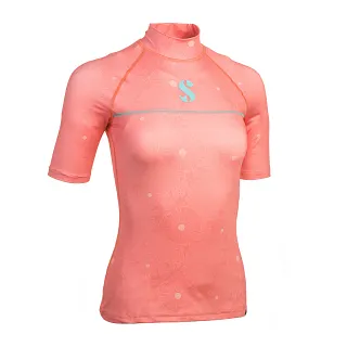 UPF 50 T-Flex Rash Guard, Short Sleeve, Women, Coral