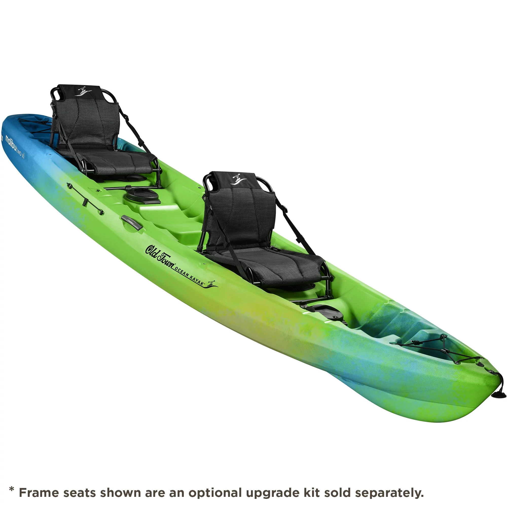 Ocean Kayak Malibu Two XL - Ahi - Angled View with frame seat upgrade