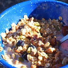 Good To-Go Granola in bowl with milk