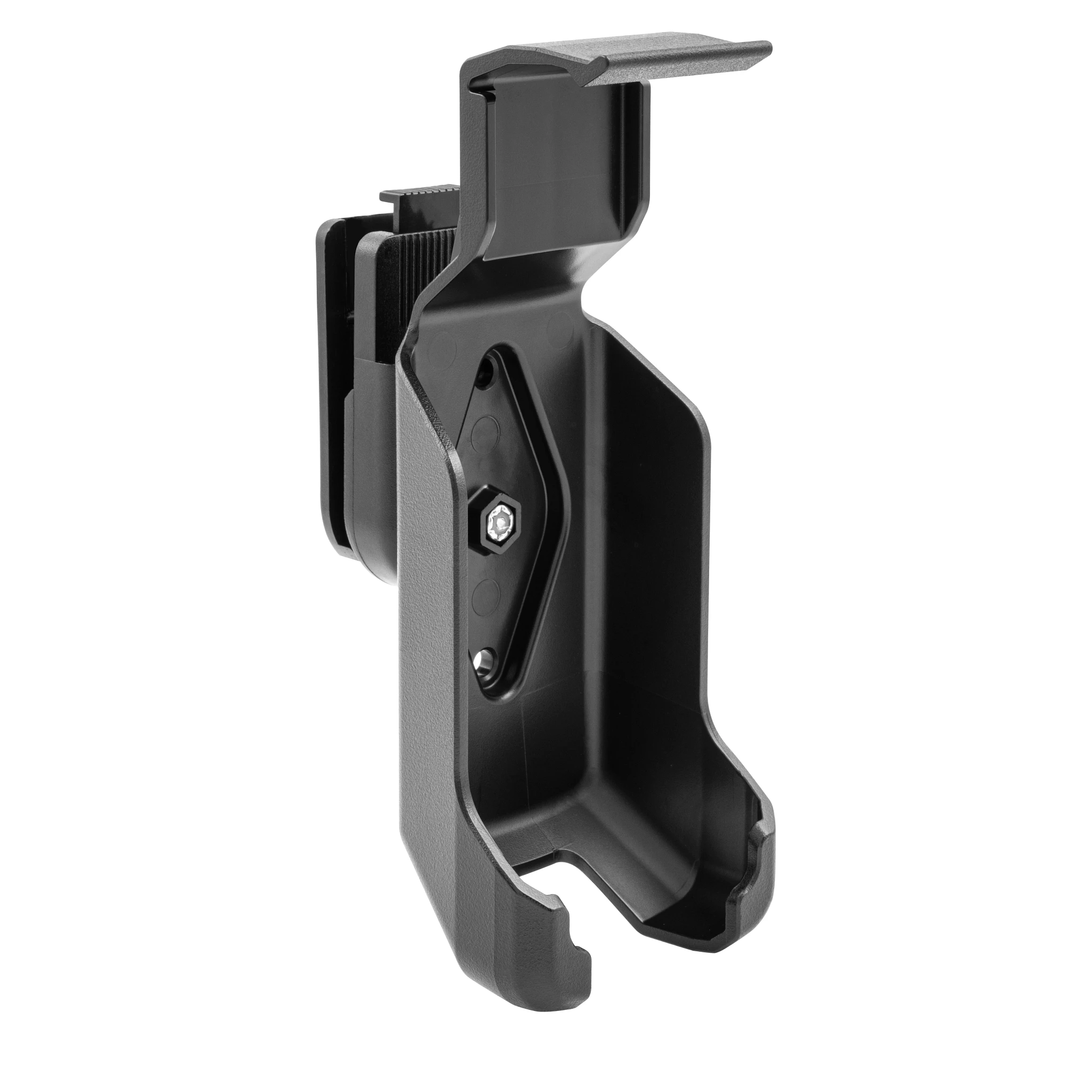 Advanced GPS Navigation Wireless Remote Cradle shown from a three-quarter front view with the clip component attached