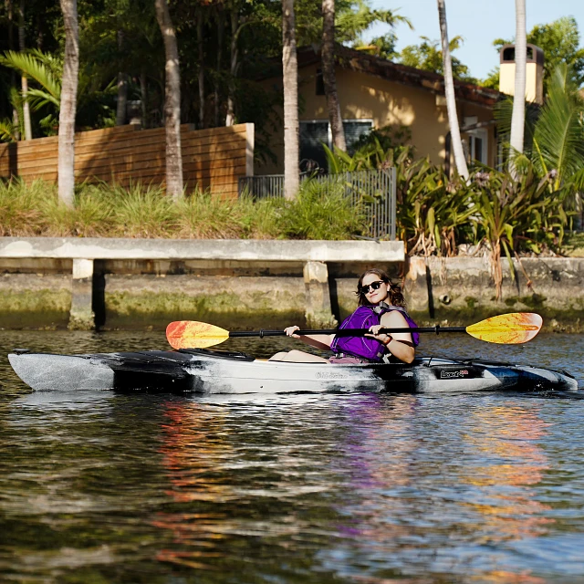 Paddling in the Old Town Loon 120 kayak with a Carlisle Magic Paddle