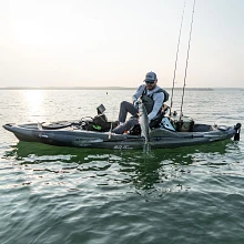 Fishing from the Old Town Sportsman BigWater ePDL+ 132 fishing kayak