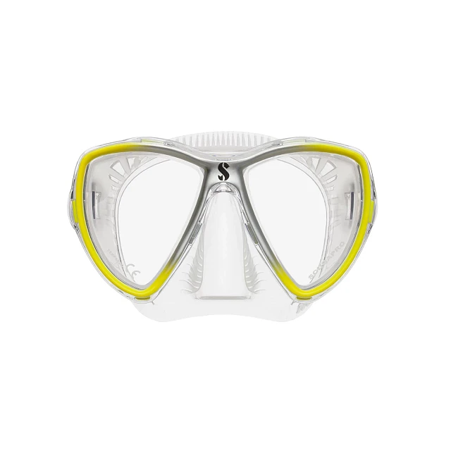 24.716.535, Synergy Mini Dive Mask, Clear Skirt, Clear/Yellow/Silver