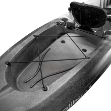 Stern tankwell with secure bungees on the Old Town Ocean Kayak Malibu 11.5 kayak