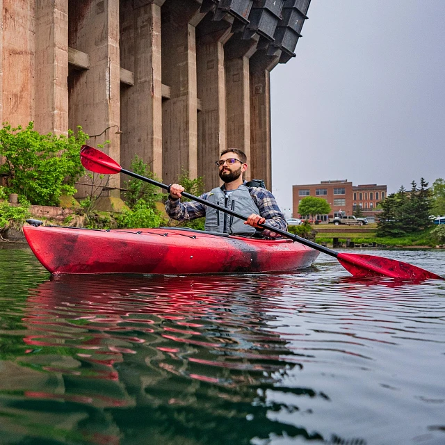 Paddling in the Old Town Loon 120 recreational kayak