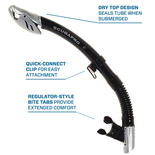 Spectra Dry Snorkel, Black/Silver - SCUBAPRO Spectra Dry Snorkel, Black/Silver - SCUBAPRO
