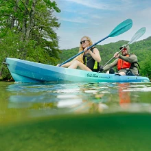 Two paddlers in the Old Town Ocean Kayak Malibu Two kayak