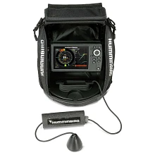 ICE HELIX 5 CHIRP GPS G2 All-Season top view with transducer coming out of case