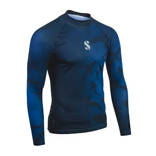 UPF 50 T-Flex Rash Guard, Long Sleeve, Men, Shark