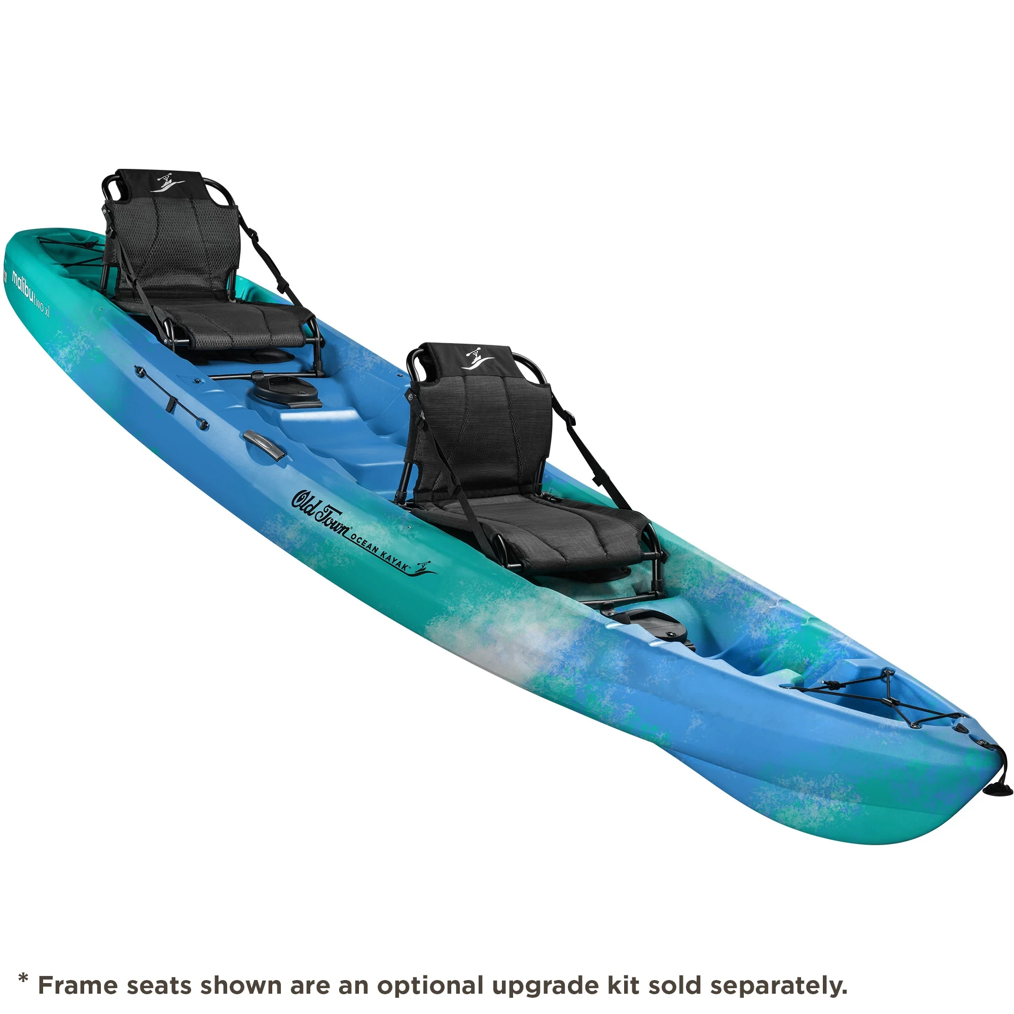Ocean Kayak Malibu Two XL - Seaglass - Angled View with frame seat upgrade