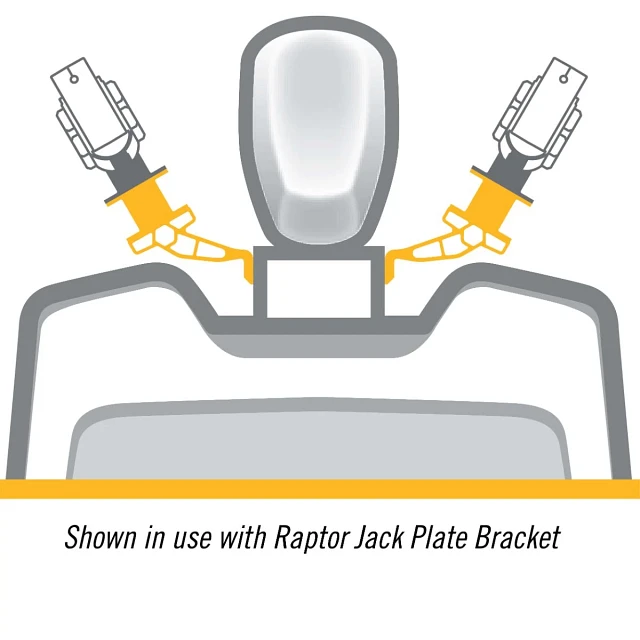 Illustration showing bracket mounted to boat