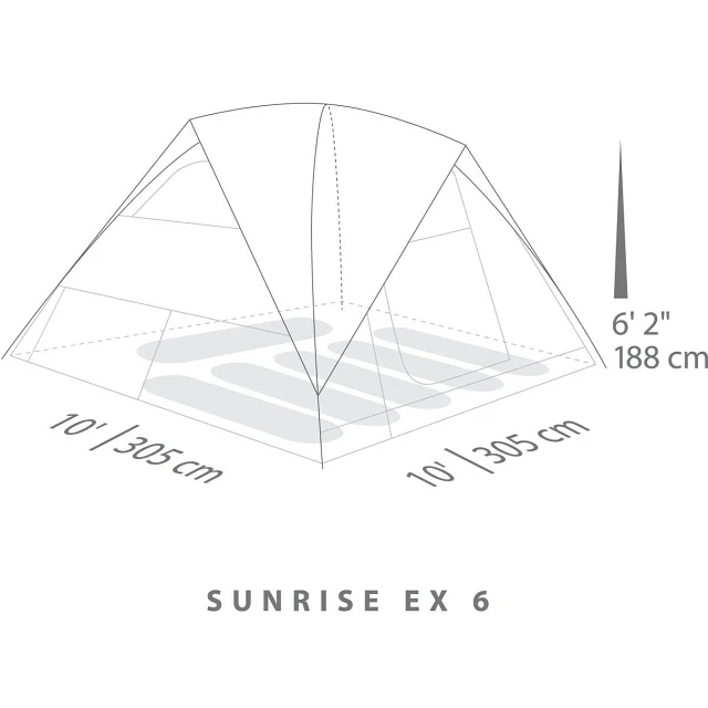Sunrise EX 6 tent spec diagram
