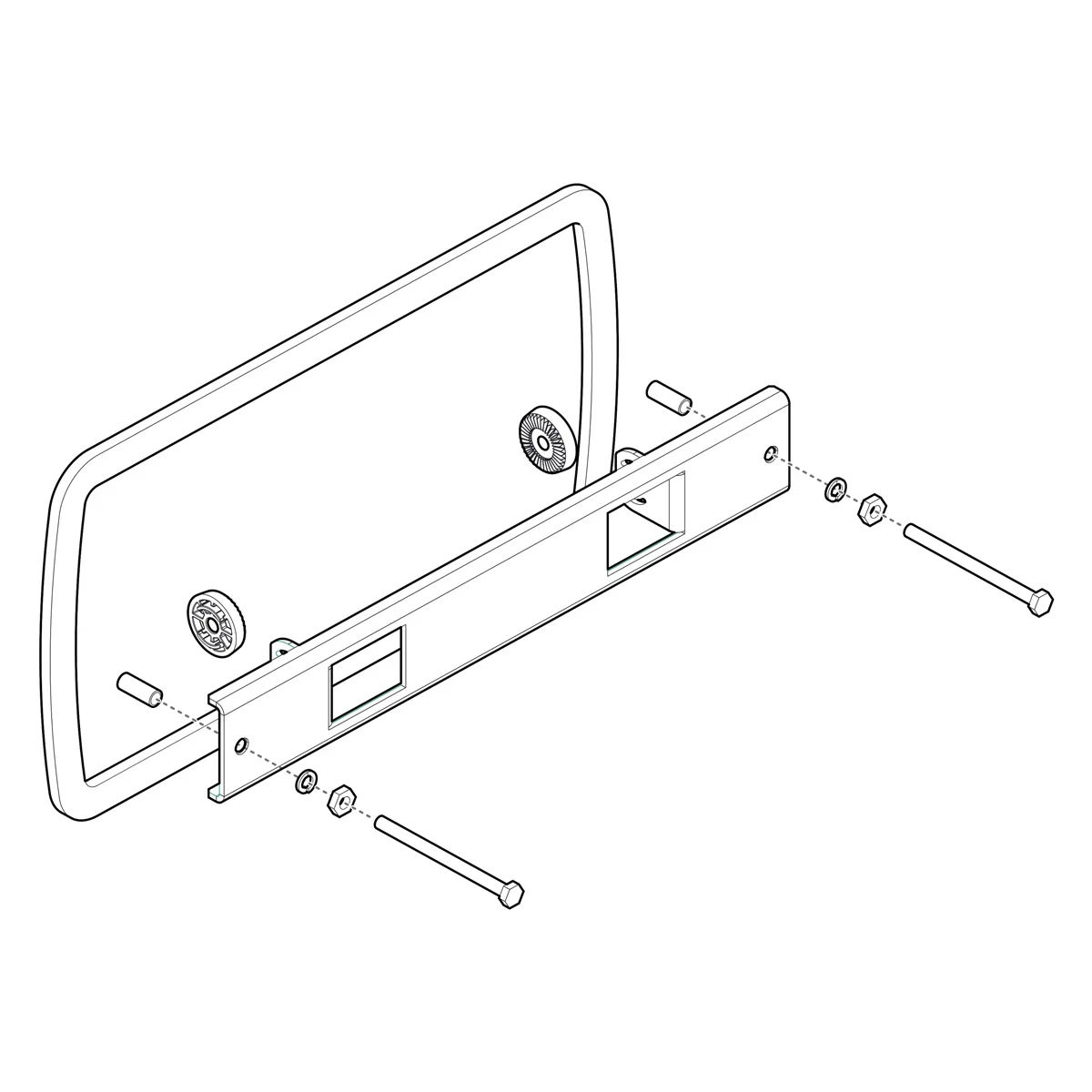 Drawing of the IDMK H7R2 -In-dash Mounting Kit for HELIX 7 Models