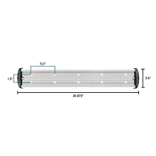 24-inch aluminum mounting track overhead view with measurements