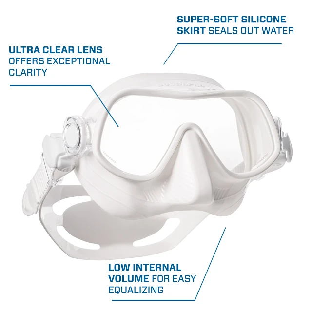 Steel Pro Dive Mask, White