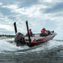 Boat taking off with a pair of Raptors shown stowed