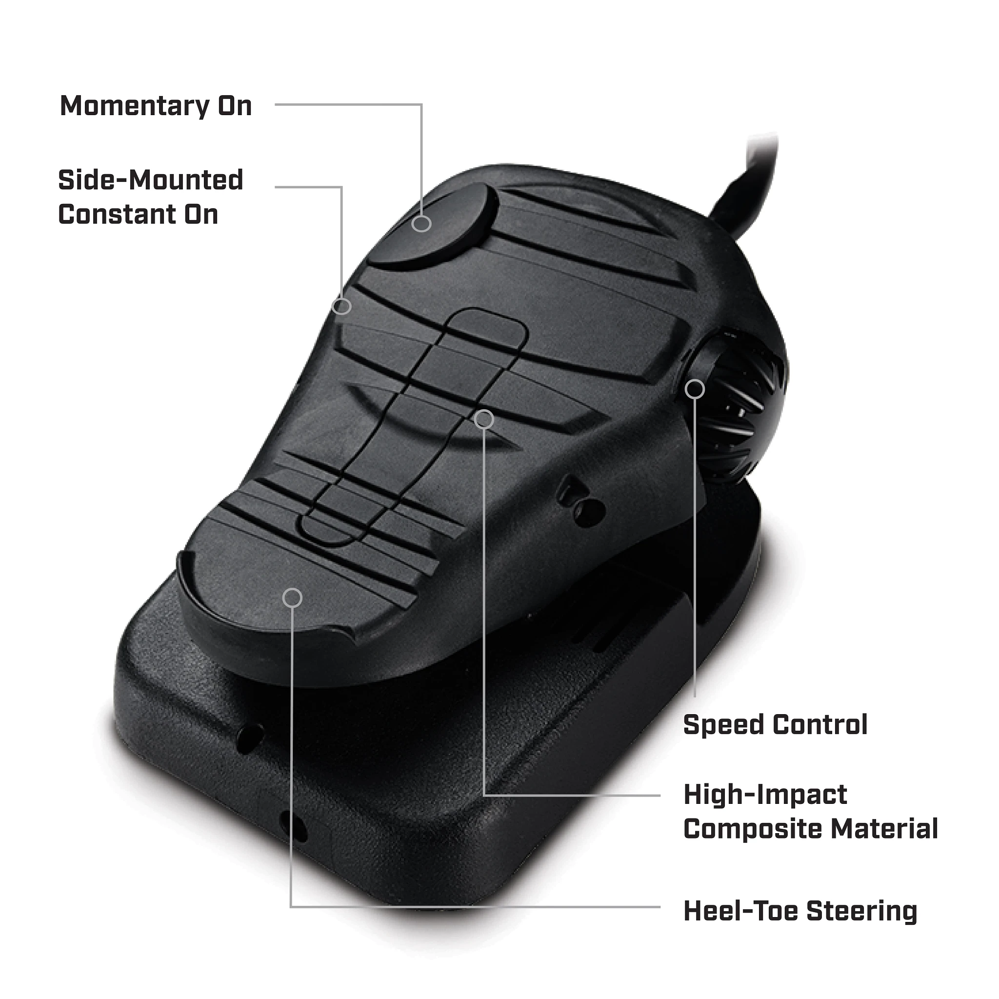Maxxum foot pedal with feature callouts