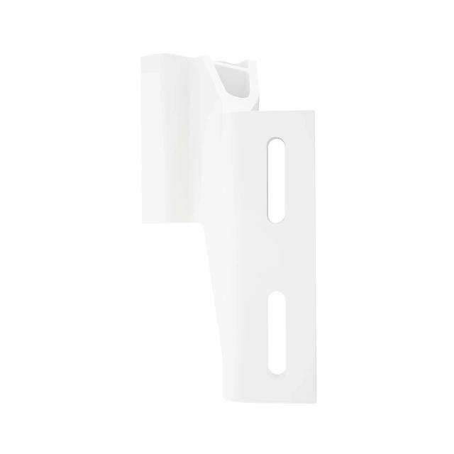 Back view of white, Raptor 4" port jack plate bracket