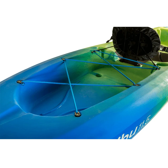 Rear tank well with retention bungees on Malibu 11.5