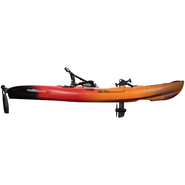 Old Town Ocean Kayak Malibu PDL Lava Recreational Kayak - Side View with Prop Down