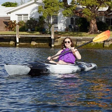 Paddling in the Old Town Loon 120 kayak with a Carlisle Magic Paddle