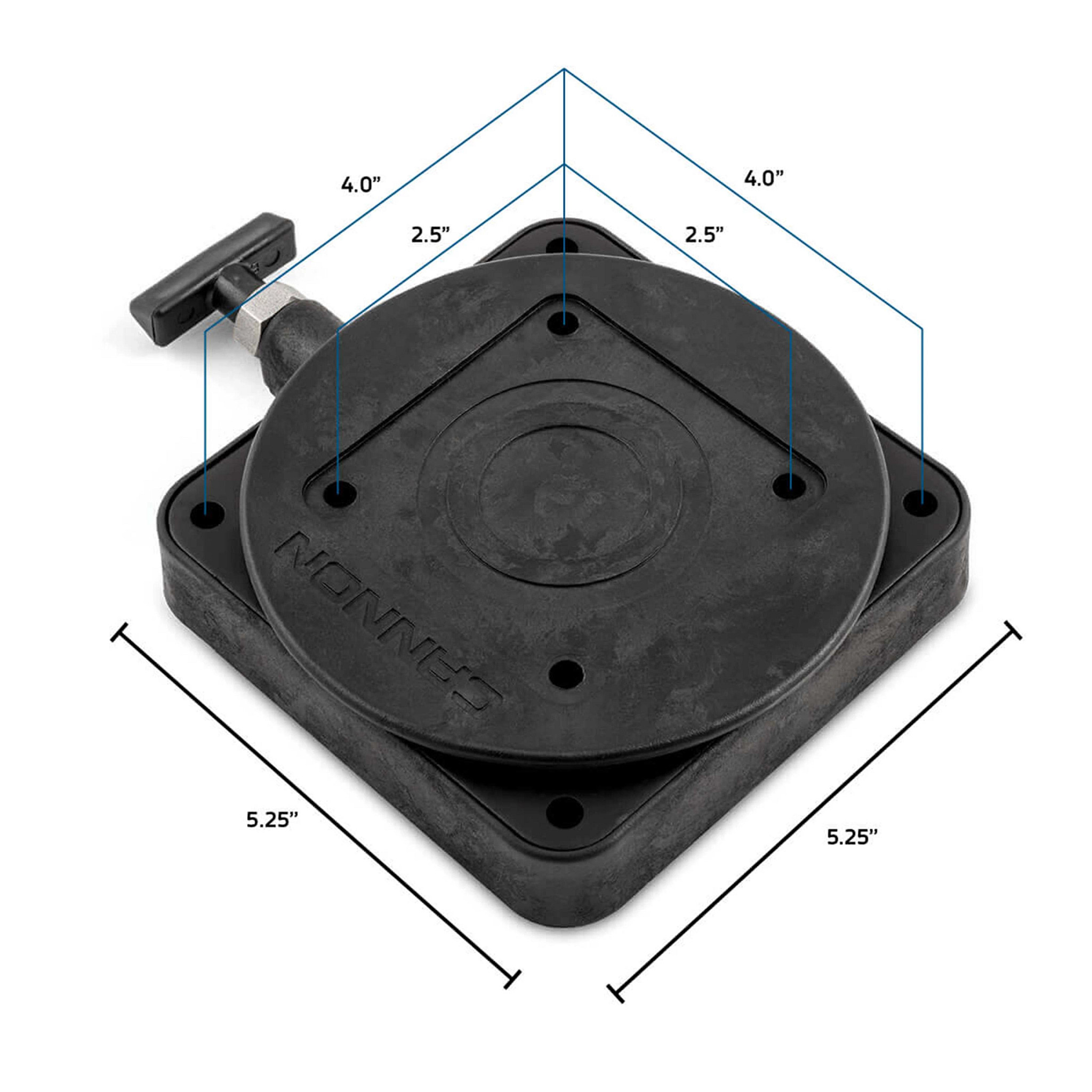 Cannon 2207003 Low-Profile Swivel Downrigger Ounting Base - Black
