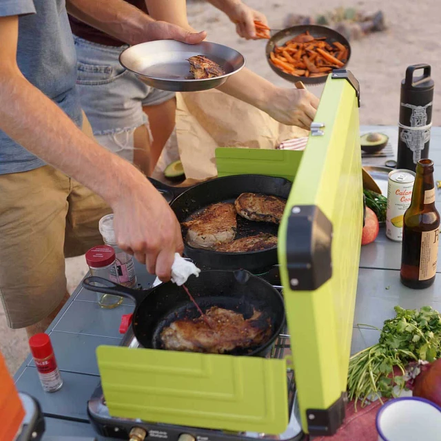 Cooking dinner on the Spire LX Camp Stove